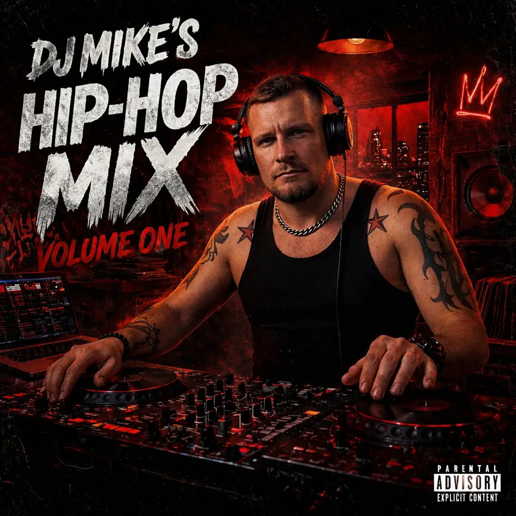 DJ Mike Hip Hop Mix album cover featuring party and club music mixes