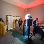 DJ interacting with guests during a private event in Tampa Bay