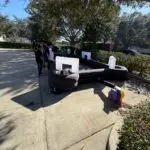 Guests enjoying interactive lawn games at a Tampa Bay event