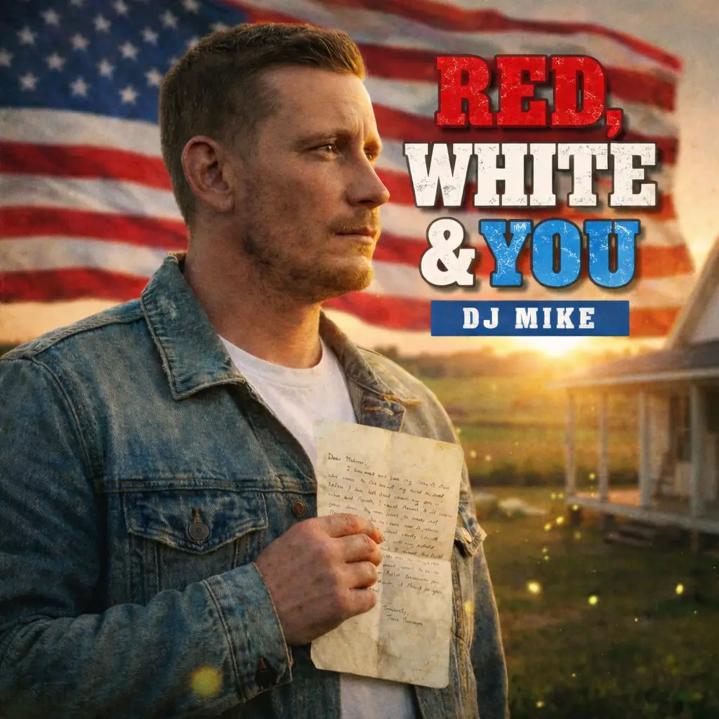 DJ Mike album cover for Red, White & You featuring patriotic country music