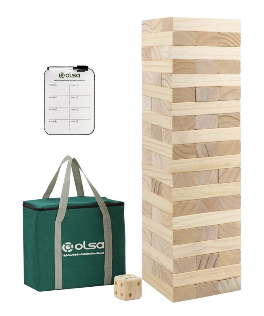 Giant Jenga lawn game rental by Premier DJ Services